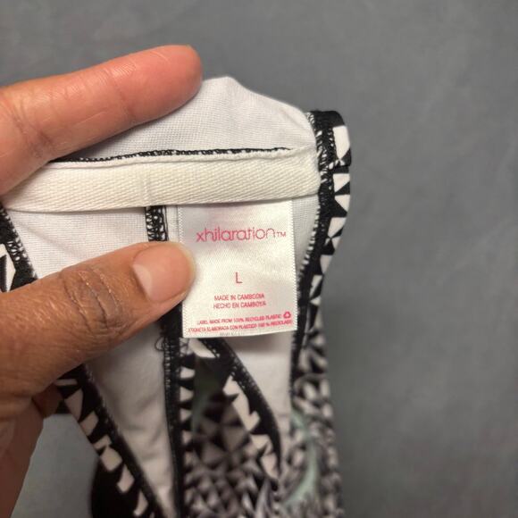 Xhilaration Bikini Top Womens Large Geometric Padded Push Up Double Strap Beachy - Picture 3 of 11